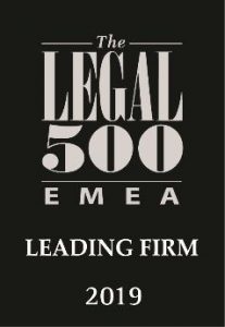 Legal 500 leading firm 2019 Legal 500 Leading Firm 2019